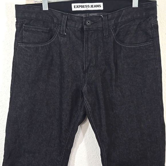 Express Men's Black Rocco Slim Fit Straight Leg Jeans Denim, size 32 x 32 - Picture 2 of 9